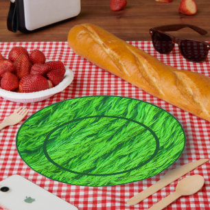 Assiettes En Carton Récolte de graines d'herbe verte