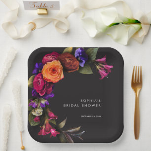 Assiettes En Carton Récolte Florale Vibrante et Élégante sous une Douc