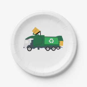 Assiettes En Carton Recyclage Camion à ordures