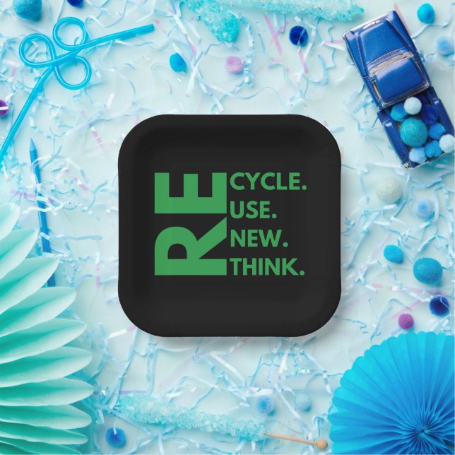 Assiettes En Carton Recycle Réutiliser Renouveler l'environnement de J (Fête)