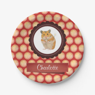 Assiettes En Carton Red Ajouter Votre Nom Hamster