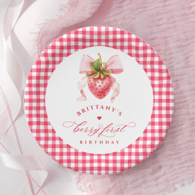 Assiettes En Carton Red Berry Premier anniversaire (Créateur téléchargé)