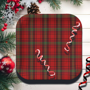 Assiettes En Carton Red Black Green - Plaids confortables