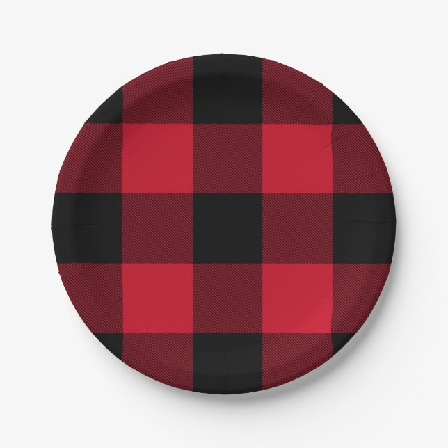 Assiettes En Carton Red Buffalo Plaid, Red Flannel (Devant)