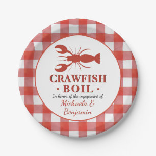 Assiettes En Carton Red Crawfish Boil Seafood Party Fiançailles Pique-