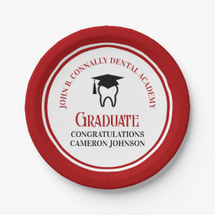 Assiettes En Carton Red Dental School Custom Graduation Party