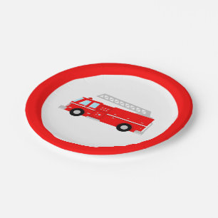 Assiettes En Carton Red Fire Truck Party