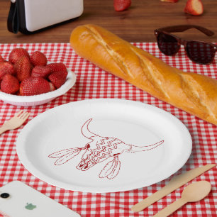 Assiettes En Carton Red Ghost Dance Buffalo ligne grandes plaques de p