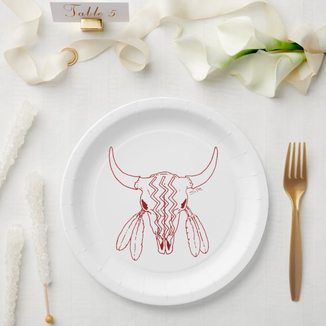 Assiettes En Carton Red Ghost Dance Buffalo ligne grandes plaques de p (Mariage)