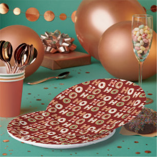 Assiettes En Carton Red Ho Ho Ho Gingerbread Cookie Christmas