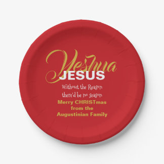 Assiettes En Carton Red JESUS RAISON SAISON Noël