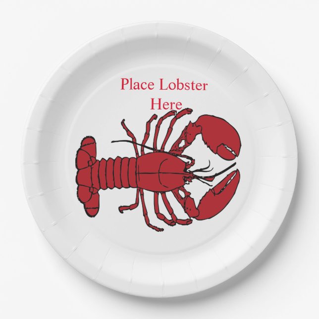 Assiettes En Carton Red Maine Lobster Thunder_Cove   (Devant)