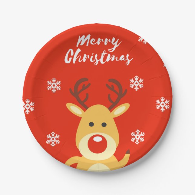 Assiettes En Carton Red nose deerb (Devant)