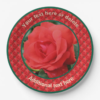 Assiettes En Carton Red Roses Parti personnalisé