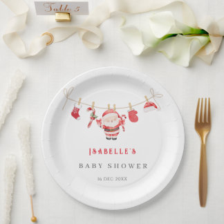 Assiettes En Carton Red Santa Baby Baby Shower