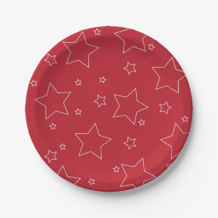 Assiettes En Carton Red Stars 4 juillet Plaque papier