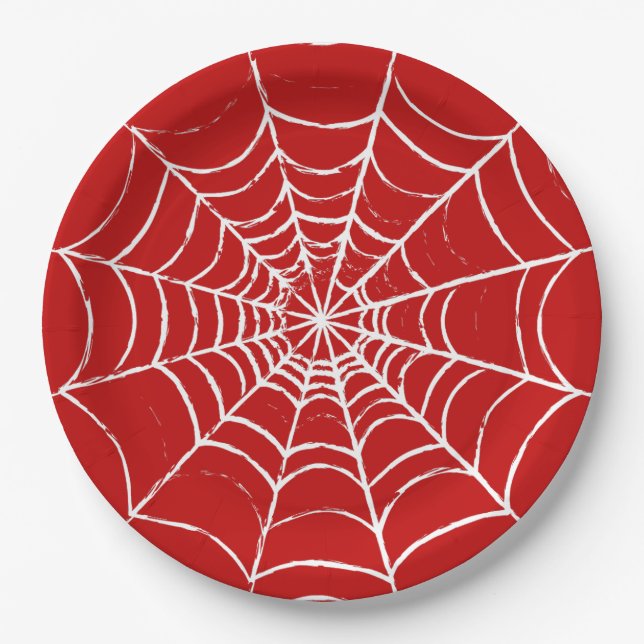 Assiettes En Carton Red Web (Devant)