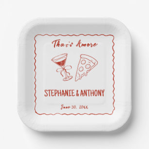 Assiettes En Carton Red Whimsical Frame That's Amore Italien Mariage