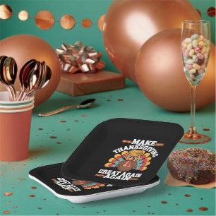 Assiettes En Carton Refaire Thanksgiving Great Again Trump Dinde 2024