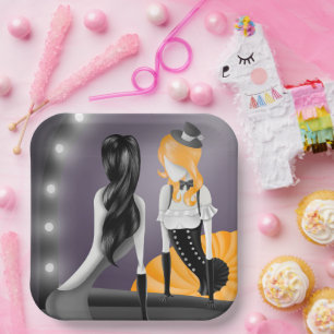 Assiettes En Carton Réflexion clown dans plaque de papier miroir