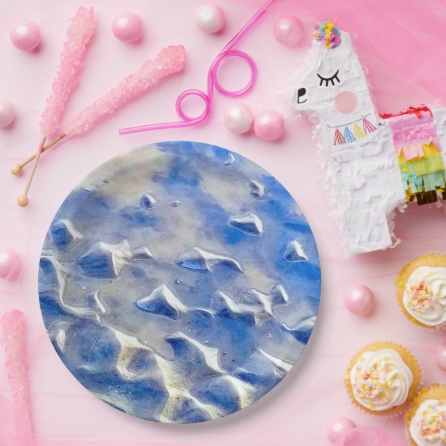 Assiettes En Carton Réflexions bleu ciel et océan (Fête)
