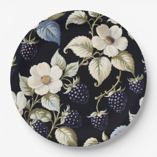 Assiettes En Carton Regal Elegance Blackberry & Blooms