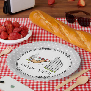 Assiettes En Carton Regarde Ça ! Chien - agilité drôle balançoire chie