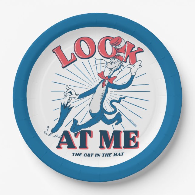 Assiettes En Carton Regarde-Moi Chat Dans Le Casquette (Devant)
