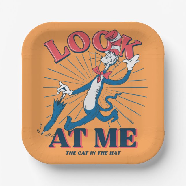 Assiettes En Carton Regarde-Moi Chat Dans Le Casquette (Recto)