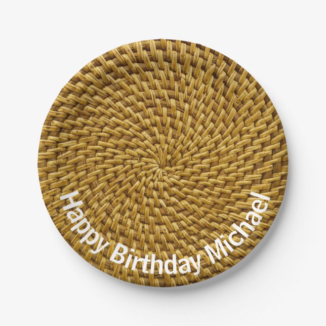 Assiettes En Carton Regarder en osier personnalisé Bohème bohème (Devant)