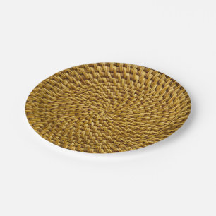 Assiettes En Carton Regarder en osier personnalisé Bohème Bohème Papie