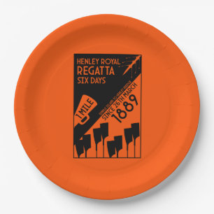 Assiettes En Carton Régate de la Tamise - Aviron de style rétro vintag