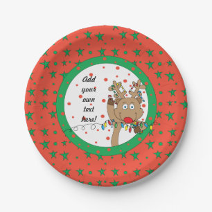 Assiettes En Carton Reindeer Dit Taille : 7" Jeter une fête spectacula