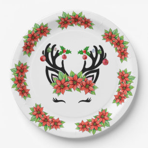 Assiettes En Carton Reinder de Noël