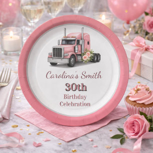 Assiettes En Carton Reine de la Route Anniversaire Conductrice de Cami