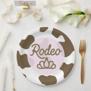 Assiettes En Carton Reine de Rodéo Couronne de Tiare Country Western R