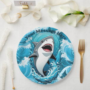 Assiettes En Carton Rejoignez-nous pour un requin mordant