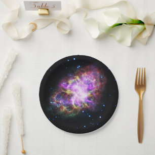 Assiettes En Carton Rémanent de supernova de la nébuleuse du Crabe, co