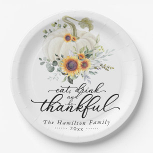 Assiettes En Carton Remerciement de la fête de Thanksgiving avec tourn