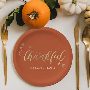 Assiettes En Carton Remerciements Automne Thanksgiving Party Plaques