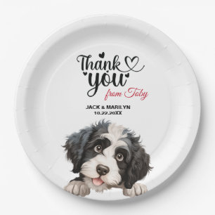 Assiettes En Carton Remerciements de mariage de chien d'eau portugais