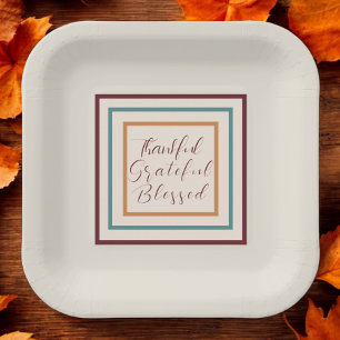 Assiettes En Carton Remerciements Grande Bénédiction Thanksgiving Fall