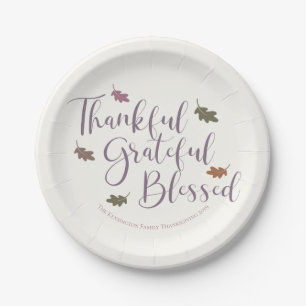 Assiettes En Carton Remerciements Gratuits Bienheureux Feuilles de Tha