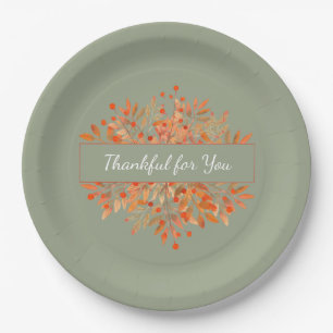 Assiettes En Carton Remerciements Sage Green Fall Foliing