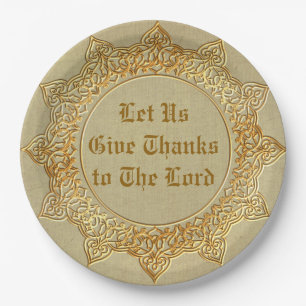 Assiettes En Carton Remercions Le Seigneur - Large 9"