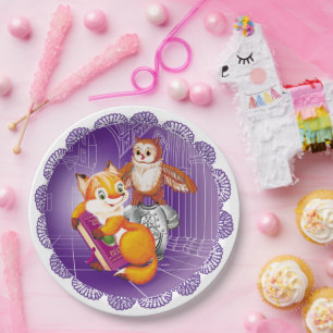 Assiettes En Carton renard et hibou