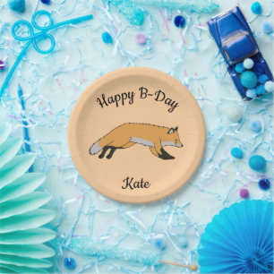 Assiettes En Carton Renard roux Joyeux Anniversaire