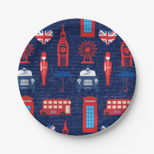 Assiettes En Carton Rencontrez-moi dans les plaques papier de Londres