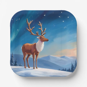Assiettes En Carton Renne Royal   Joyeuses Fêtes de Noël 