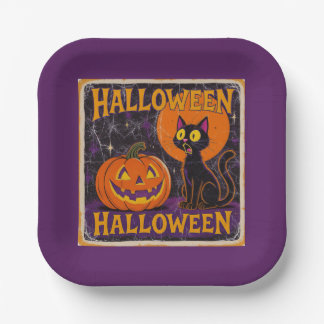 Assiettes En Carton Réplique "Scaredy Cat" vers 1950